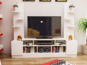 Comoda TV TOMARA, Gauge Concept, 180x31x150 cm, PAL, alb