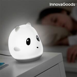 Lampa tactila reincarcabila din silicon Panda LED InnovaGoods, 12x11x11 cm