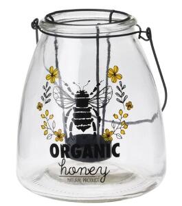 Suport pentru lumanare Organic Honey, 13x13x15.6 cm, sticla