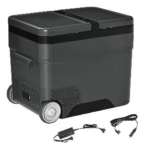 Outsunny Frigider Portabil Electric cu Compresor de 45L cu Maner Telescopic si Roti, pentru Masini si Camioane | Aosom Ro