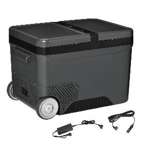 Outsunny Frigider Portabil Electric cu Compresor de 45L cu Maner Telescopic si Roti, pentru Masini si Camioane | Aosom Ro