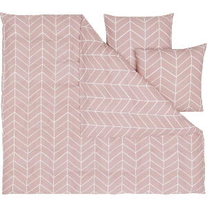 Lenjerie de pat din flanelă Westwing Collection, 200 x 200 cm, roz