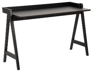 Masa de birou din lemn si furnir, Miso Negru Mat, L126,6xl51,6xH80 cm