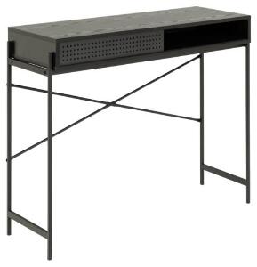 Masa de birou din pal si metal, Angus Antracit / Negru, L110xl50xH75 cm