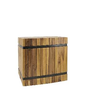 Taburet din lemn, Slat Square Natural, l40xA28xH40 cm