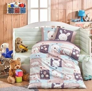 Lenjerie de pat pentru copii, 4 piese, 100% bumbac poplin, Hobby, Snoopy, multicolor