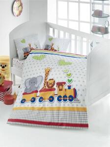 Lenjerie de pat pentru copii, Victoria, Madagaskar, 4 piese, 100% bumbac ranforce, multicolor