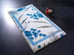 Covoras de baie Allium, Confetti, 80x140 cm, albastru