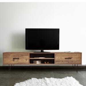 Comoda TV Beta, Violet, 180x40x50 cm, maro/negru