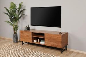Comoda TV Wood, Puqa Design, 150x41x50 cm, maro