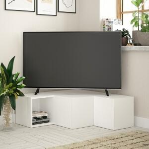 Comoda TV Compact, Decortie, 90x92x32 cm, alb