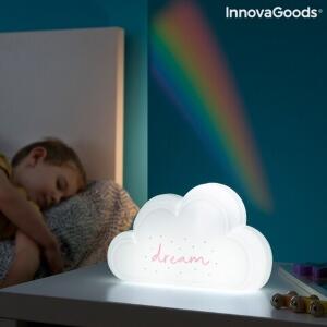 Lampa LED cu proiector curcubeu si autocolante, Rainbow Claibow InnovaGoods, 18x11x5.5 cm
