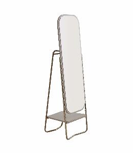 Oglinda decorativa din metal si pal, Nicole Crem / Bronz, l49xA43,5xH163,3 cm