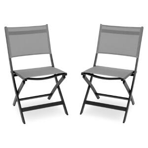 Set 2 scaune pliabile, Breeze, L.63 l.50 H.88, aluminiu, negru