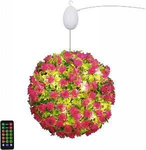 Lumina decorativa rotativa cu ghiveci de flori Homealexa, LED, USB, telecomanda, 25 cm /3 m