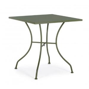Masa pentru gradina, Kelsie, Bizzotto, 70x70x71 cm, otel, verde