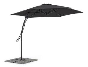 Umbrela pentru gradina / terasa, Sorrento, Bizzotto, Ø 300 cm, stalp Ø 48 mm, otel/poliester, gri inchis