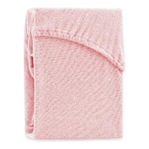 Cearșaf elastic pentru pat dublu AmeliaHome Ruby Siesta, 200-220 x 200 cm, roz deschis