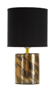 Lampa de masa Glam Dark, Mauro Ferretti, 1 x E27, 40W, Ø 15x28 cm, ceramica, negru/auriu