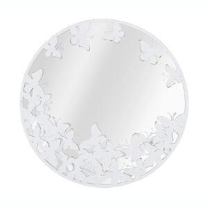 Oglinda de perete White Butterfly, Mauro Ferretti, 62.5x62.5 cm, fier, alb/auriu