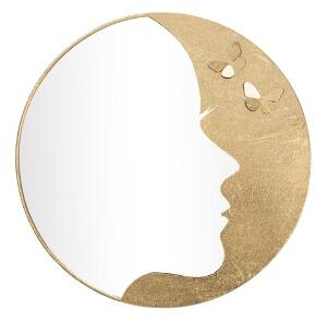 Oglinda decorativa Lady Luxy -A, Mauro Ferretti, Ø 80 cm, fier, auriu