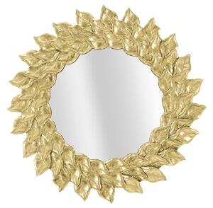 Oglinda decorativa Petal Glam, Mauro Ferretti, 73 cm, fier, auriu