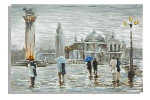 Tablou decorativ Old City, Mauro Ferretti, 120x80 cm, canvas pictat manual, multicolor