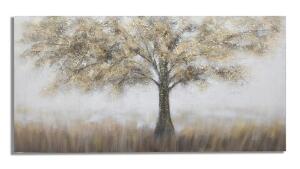 Tablou decorativ Tree Dark - A, Mauro Ferretti, 70x140 cm, pictat manual, canvas/lemn de pin