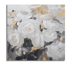 Tablou decorativ White Flower -B, Mauro Ferretti, 90x90 cm, canvas pictat manual