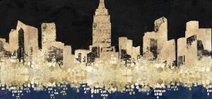 Tablou, Golden City, Mauro Ferretti, 70x150 cm, canvas/lemn de pin