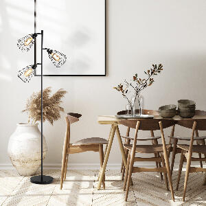 HomCom lampa stil industrial cu abajururi, 136x165cm, neagra | AOSOM RO