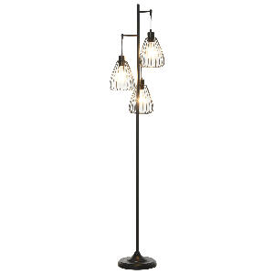 Lampa de podea HOMCOM Design Vintage Industrial din metal negru, lampa de podea moderna Ф35 x 170 cm
