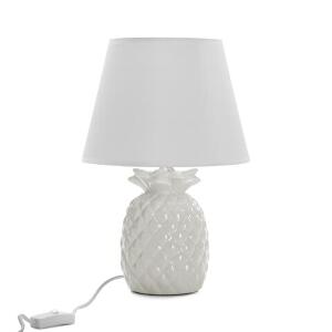 Lampa de masa Pineapple, Versa, 17 x 34 cm, ceramica, alb