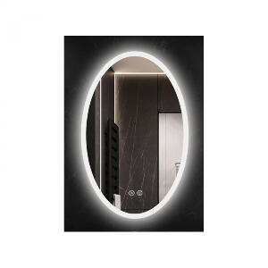 Oglinda ovala 60 cm cu iluminare LED exterior si dezaburire Fluminia, Picasso-EX
