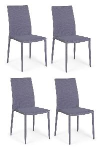 Set 4 scaune tapitate cu stofa si picioare metalice Ivy Gri, l42xA51,5xH90,5 cm