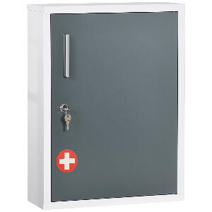 kleankin Dulapior pentru medicamente montat pe perete, cutie de urgenta pe 3 nivele pentru baie, bucatarie | AOSOM RO