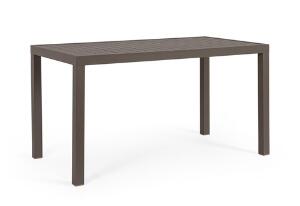 Masa pentru gradina Hilde, Bizzotto, 130 x 68 x 75 cm, aluminiu, maro coffee