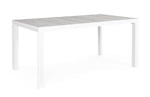 Masa pentru gradina Mason, Bizzotto, 160 x 90 x 74 cm, aluminiu/ceramica, alb