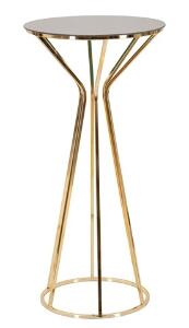 Masuta inalta, Mauro Ferretti, Simple Tall, Ø 40 x 80 cm, fier/sticla, auriu/bronz