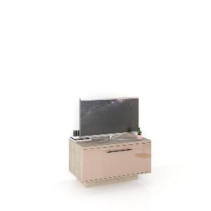 Comoda TV CUBO A90 Modern, 1 usa, Oak, Cappuccino Gloss