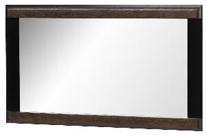 Oglinda decorativa din pal, Porti 80 Stejar Choco / Negru, l110xH64 cm