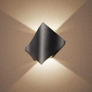 Lampa de perete pentru exterior CELAVY, aluminiu, negru, LED, 11 W, alb cald, 21 x 21 cm