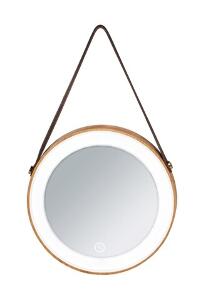 Oglinda, Wenko, Usini, 20.5 x 2.6 cm, bambus/sticla, maro/alb