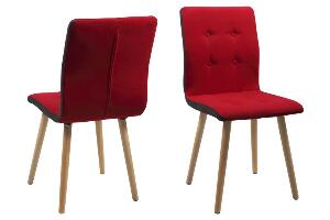 Set 2 scaune din lemn tapitate Frida Red