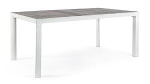 Masa pentru gradina Mason, Bizzotto, 160 x 90 x 74 cm, aluminiu/ceramica, gri