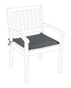 Perna pentru scaun de gradina cu brate Poly180, Bizzotto, 49 x 52 cm, poliester impermeabil, antracit