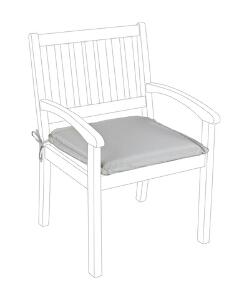 Perna pentru scaun de gradina cu brate Poly180, Bizzotto, 49 x 52 cm, poliester impermeabil, grej