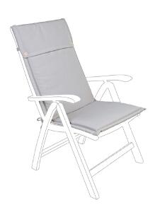 Perna pentru scaun de gradina cu spatar inalt Poly180, Bizzotto, 50 x 120 cm, poliester impermeabil, grej