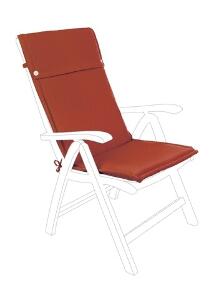 Perna pentru scaun de gradina cu spatar inalt Poly180, Bizzotto, 50 x 120 cm, poliester impermeabil, portocaliu inchis