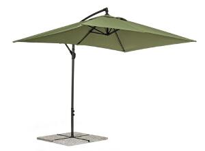 Umbrela pentru gradina/terasa Texas, Bizzotto, 300 x 200 x 260 cm, stalp 48 mm, stalp rotativ 360°, otel/poliester, verde oliv